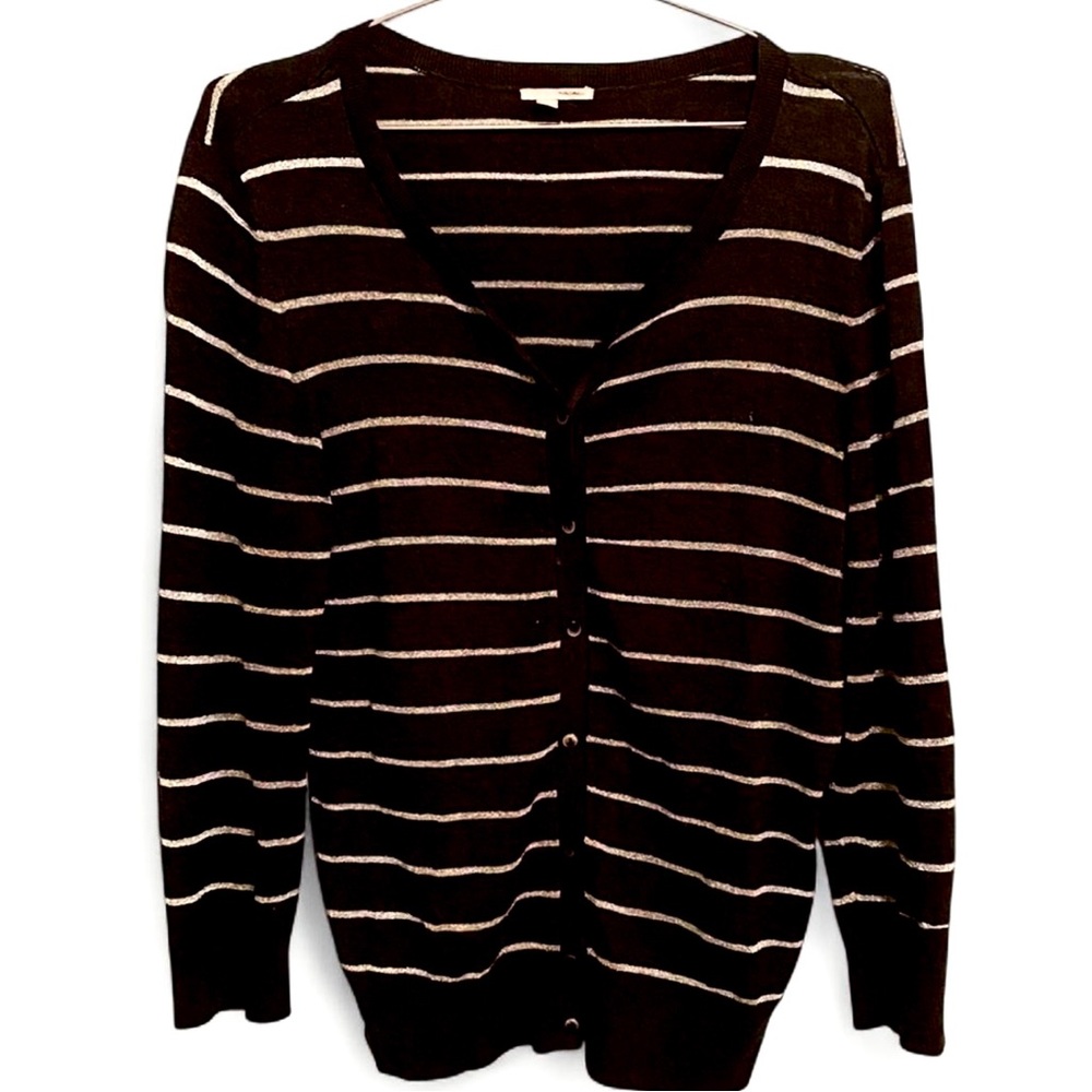 Halogen Black Cardi with Silver Accents